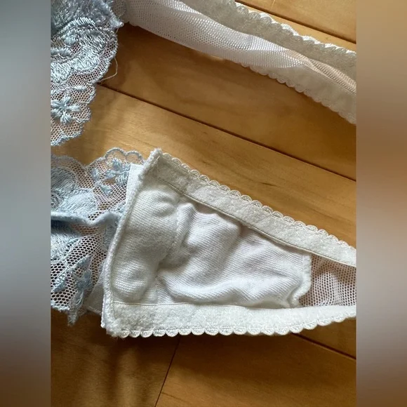 Victoria's Secret white and light blue lacy one-piece - Picture 10 of 13